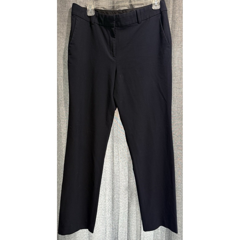 Ann Taylor Classic Dark Navy Blue Mid Rise Full Length Trouser Pants Womans Sz 8